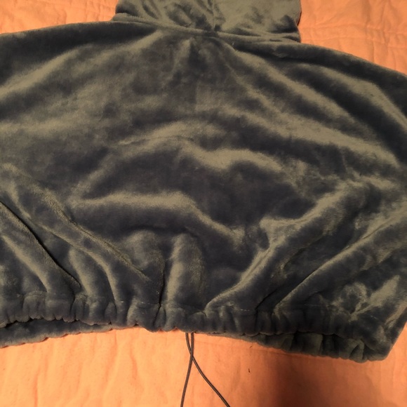 Cool Blue Fuzzy Cropped Sweatshirt - Picture 4 of 4